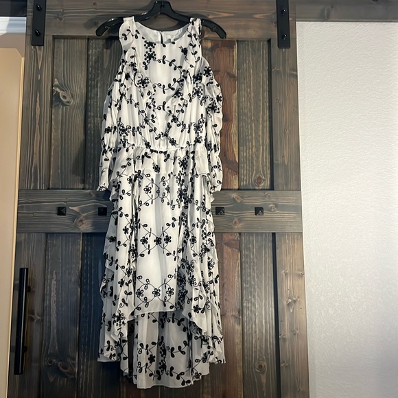 NWT Joie Alpheus eyelet open shoulder silk dress - Picture 6 of 9